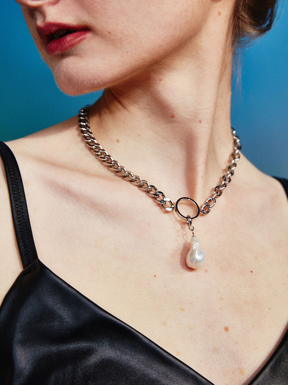 MUKTANK Starfish Baroque Pearl Ring Necklace