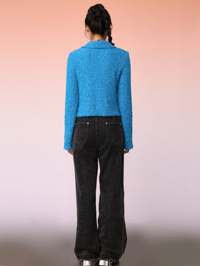 MUKZIN Blue Butterfly Fabric Rabbit Design Sweater