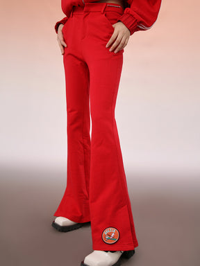 MUKZIN Red Chain Straight-Leg Athletic Trousers