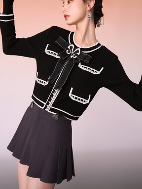 MUKZIN Gray Short Sweet A-line Pleated Skirt