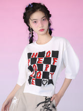 MUKZIN White Waist Design Letter T-Shirt
