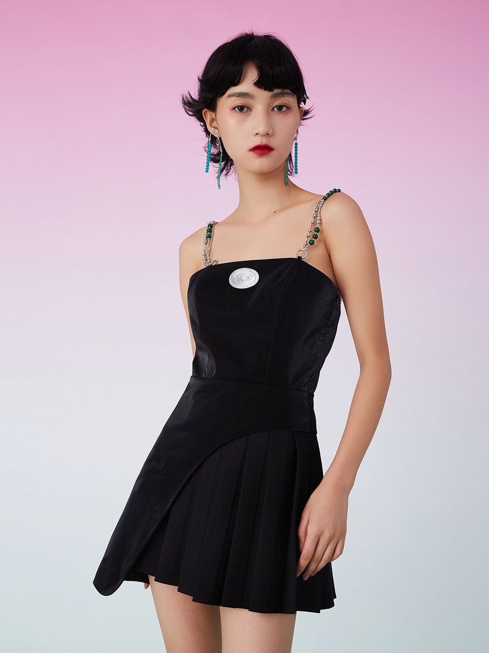 MUKZIN Black Slip Cutout Dress