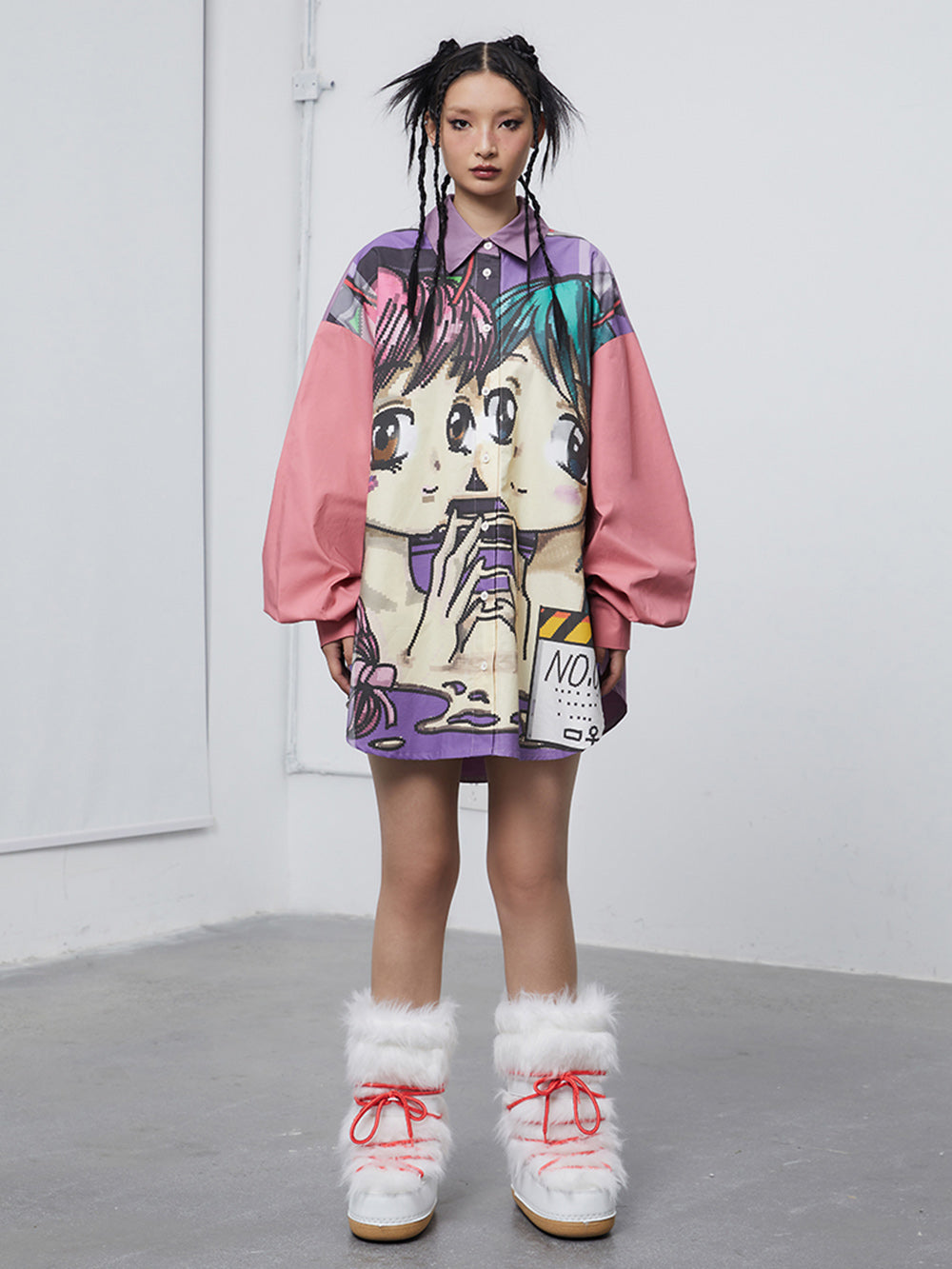 MUKTANK XDAMAGE ASIA Artist Collaboration Two-Dimensional Head Portrait Shirt