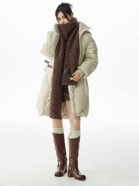 MUKTANK×WESAME Brown Fashion Plush Long Scarf