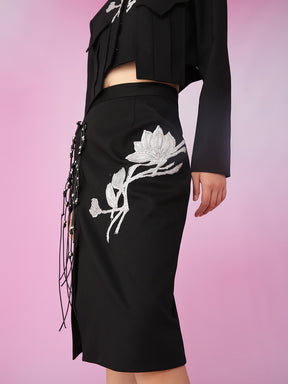 MUKZIN Slit Look-thin Retro Fashion Charming Skirts
