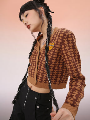 MUKZIN Khaki Temperament Short Knit Sweater