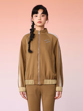 MUKZIN Khaki Oversized Track Jacket with Side Webbing