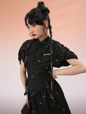 MUKZIN Embroidered Slim Cheongsam Dress