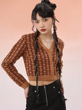 MUKZIN Khaki Temperament Short Knit Sweater