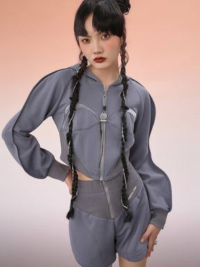 MUKZIN Oversized Embroidered Track Top Coat
