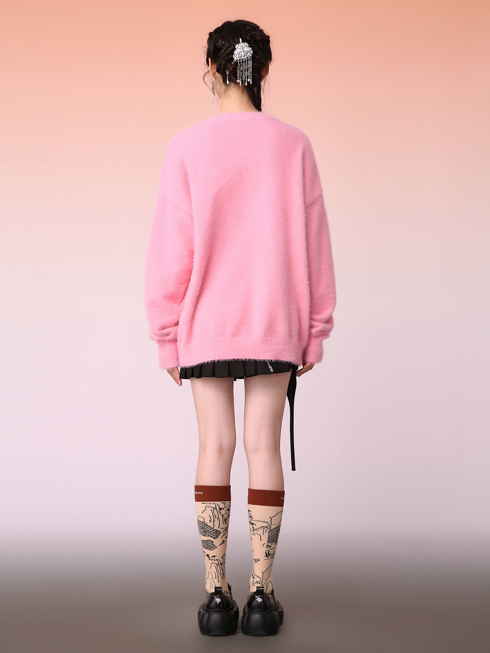 MUKZIN Artist Edition Pink Embroidered Sweater