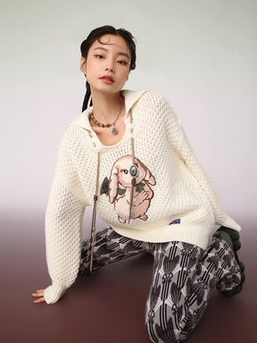 MUKZIN White Loose Sweatshirt