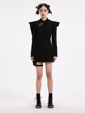 MUKZIN New Chinese Style Black Cheongsam Dress