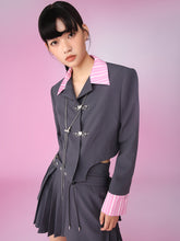 MUKZIN OL Style Short Stitching Original Trend Suit Outerwears