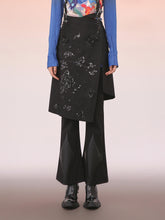 MUKZIN Mid-Length Asymmetric Black Skirt