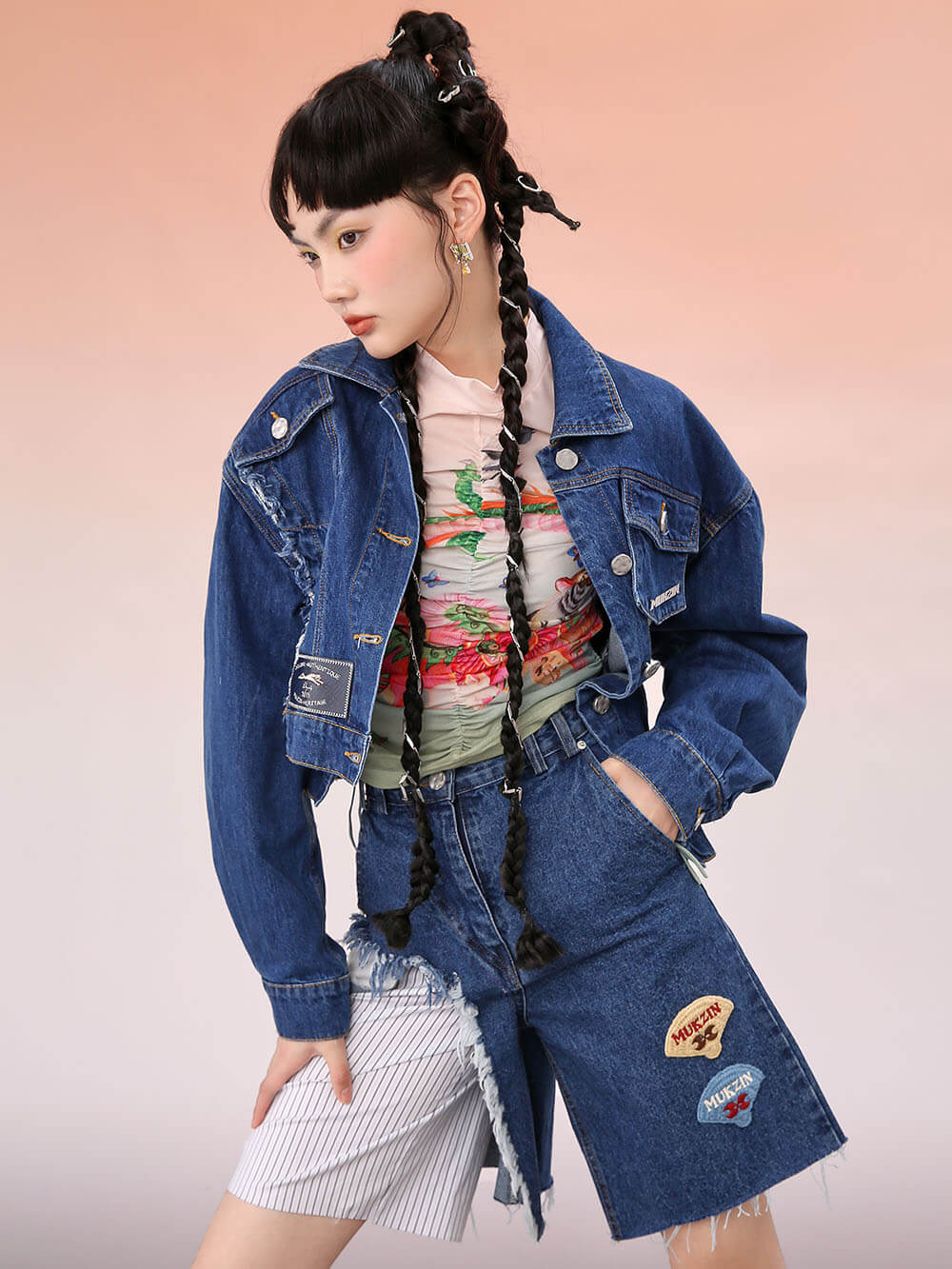 MUKZIN Denim Cutout Jacket