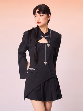 MUKZIN Black Two Piece Irregular Dress