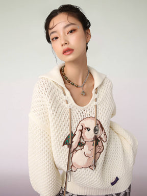 MUKZIN White Loose Sweatshirt