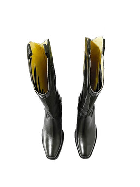 MKKTANK Χ AZ43 2022 Mesh Flame Stitching Black Western Boots N72