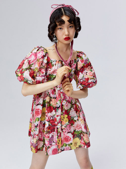 MUKZIN printed skirt-one shoulder dress-summer dress