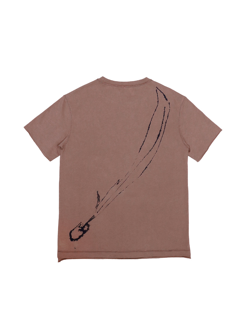 MUKTANK X COOLOTHES Smeared Bird Bean Paste Smeared Bird Single Print Brown Cotton T-Shirt