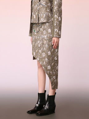 MUKZIN Printed Irregular Design Skirt