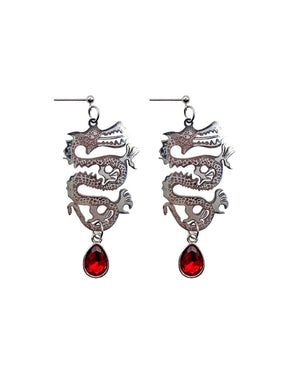 MUKTANK X WHITEHOLE Dragon Pattern Titanium Stud Earrings