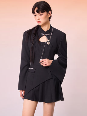 MUKZIN Black Two Piece Irregular Dress