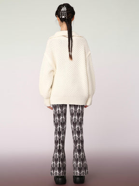 MUKZIN White Loose Sweatshirt