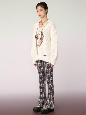 MUKZIN White Loose Sweatshirt