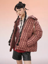 MUKZIN Cropped Hooded Printed Down Jacket