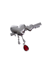 MUKTANK X WHITEHOLE Double Heart Red Pendant Hair Pins