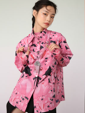 MUKZIN Pink Edition Rabbit Print Design Shirt