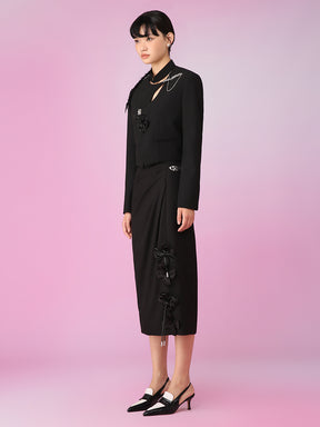 MUKZIN  Black Fashion Retro Irregular Look Thin Outerwears