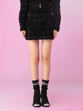 MUKZIN Customized Rose A Shape Black Look-thin Skirts