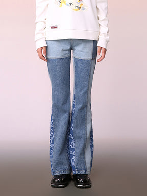 MUKZIN Trendy Light Blue Denim Flared Trousers