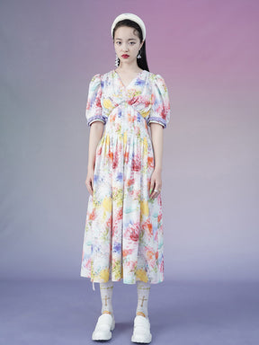 MUKZIN Three-dimensional Jacquard Waist Dress