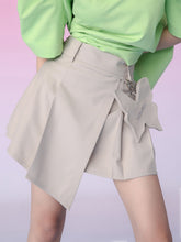 MUKZIN Irregular Khaki Pleated Culottes Skirt