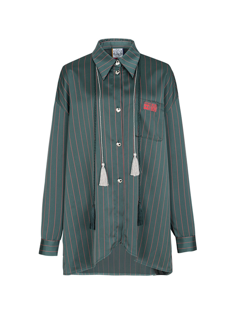 MUKZIN Lapel Drawstring Stripe Green Shirt CNY “year of the tiger” Edition