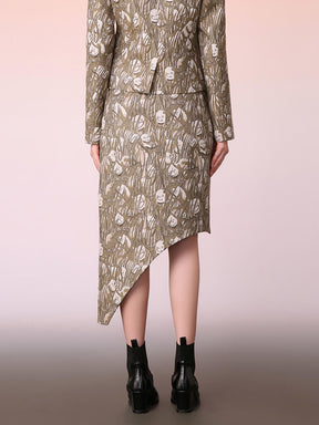 MUKZIN Printed Irregular Design Skirt