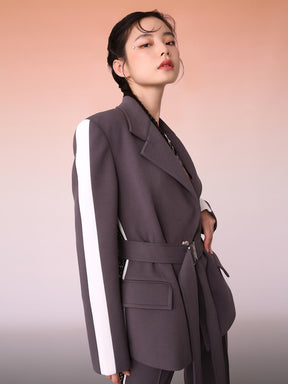MUKZIN Grey Casual Blazer Coat