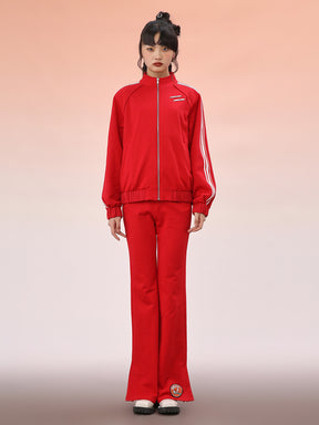 MUKZIN Red Chain Straight-Leg Athletic Trousers