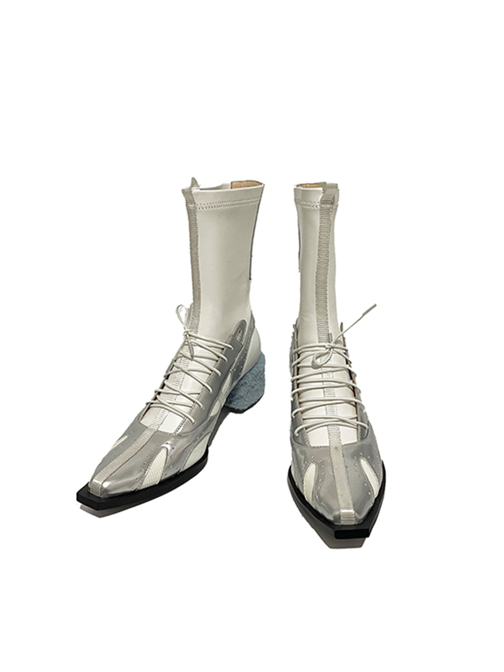 MUKTANK×AZ43 Fashion Chunky Heel Color Matching Boots