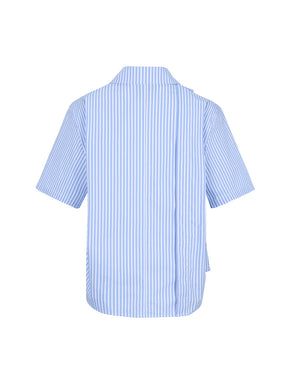 MUKZIN Asymmetric Striped Blue Shirt