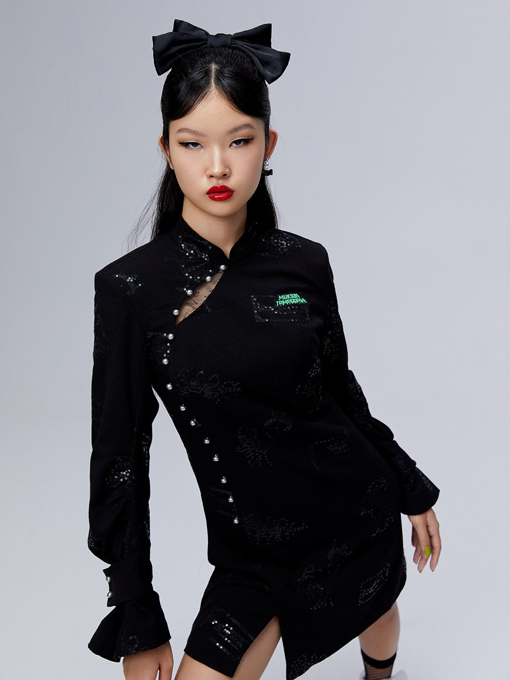 MUKZIN Black Cheongsam Qi Pao