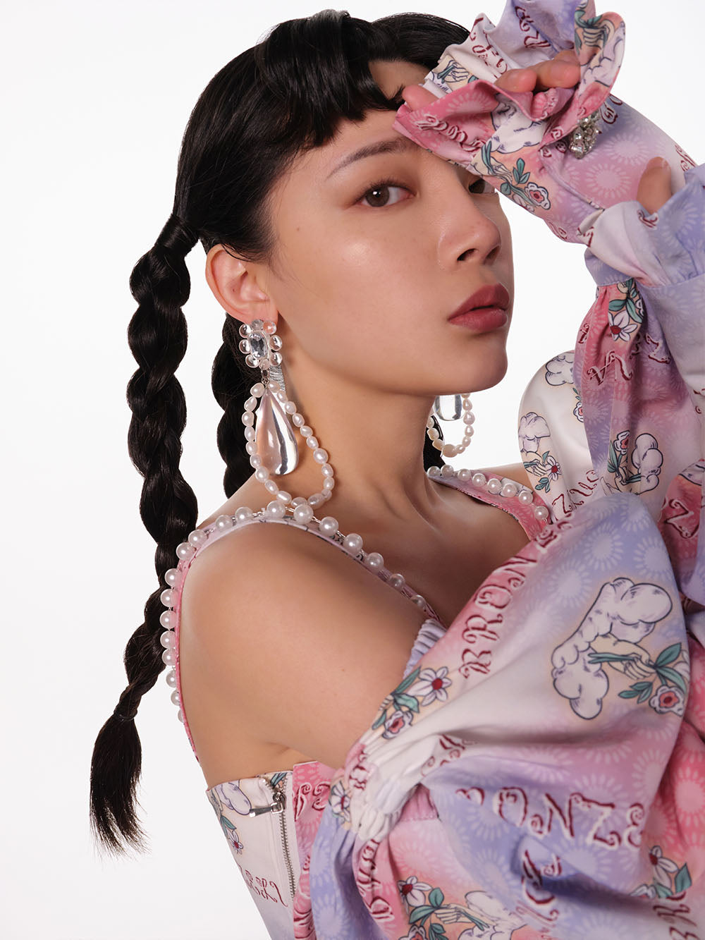 MUKTANK Transparent Large Drop Baroque Pearl Earring（single）
