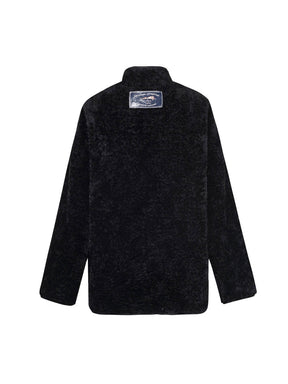 MUKZIN Cropped Black Patchwork Fur Coat