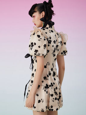 MUKZIN Improved Cheongsam QIPAO With Black Disc Buckle
