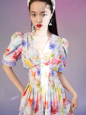MUKZIN Three-dimensional Jacquard Waist Dress