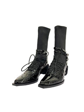 MUKZIN Thick Heel Black Comfortable All-match Boots